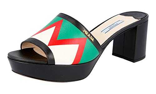Prada Women's 1XP933 ZLH F0DWB Multicoloured Saffiano Leather Sandals UK 7.5 / EU 40.5