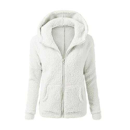 AMDOLE Winter Denim Jacket for Women Warm Wool Zipper Coat Cotton Coat Outwear Fleece Coat Long Women
