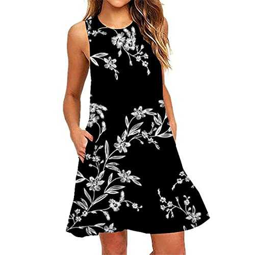 AMDOLE Dresses Casual Summer Women Beach Dress Fashion Sleeveless Backless Camisole Beach Sundress Tunics Dress for Women