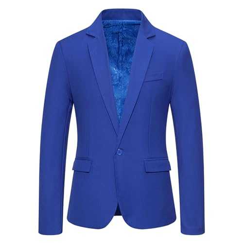 Mens Casual Suit Blazer Jackets Stand Collar Long Sleeve Buttons Suit, Lightweight Lined Business Coats Windbreaker Blazer for Men Woolen Coat Style Casual Slim Fit Blazer Solid Jackets with Pocket