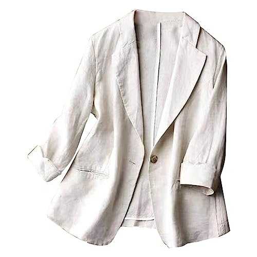 AMDOLE Winter Clothes for plus Size Women Sleeve Linen Jackets Suit Loose Breathable Jacket All Saints Coat Women
