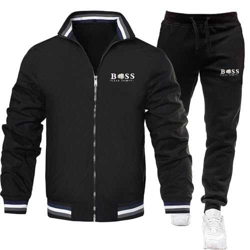 Full Tracksuit Set Mens Full Zip Casual Jogging Gym Suit Jacket with Pockets Long Sleeve Sweatsuits for Men Sweat Track Suits 2 Piece Lightweight Athletic Sports Sets