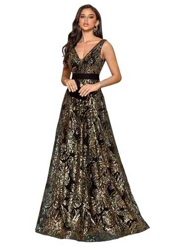 Sleeveless Glitter Sequined Womens Long Formal Gown Aline Prom Dress for Anchorwoman Floor Length Evening Dress