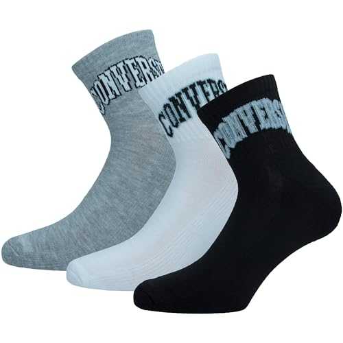 3 Pairs Quarter Socks – Arch Support – Men – Polyester (Multicolour (White, Grey, Black)
