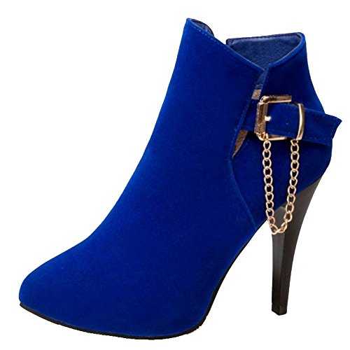 Smilice Women Ankle Boots with Thin Heel and Suede Materail Sexy Boots with Large