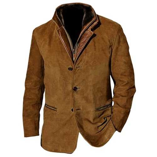 7xlt Jackets for Men Fashion Casual Button Zipper Pocket Long Sleeve Fleece Coat Mens Jacket under 25