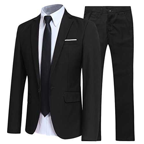 Allthemen Mens Suits 2 Piece Suit Slim Fit Wedding Dinner Tuxedo Suits for Men Business Casual Jacket & Trousers 10 Colors Available