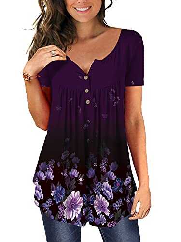 Magritta Women Summer Shirt V Neck Short Sleeve Tunic Tops Casual T Shirt Blouse…