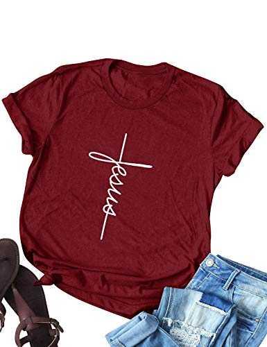 Nlife Women Faith T-Shirt Graphic Funny T Shirt Cute Tops Teen Girl Tees