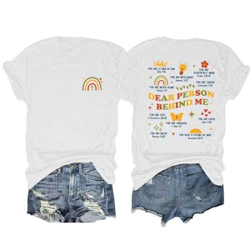 Dear Person Behind Me Tshirt Faith Letter Print Christian T-Shirt Women Casual Religious Graphic Tee Tops