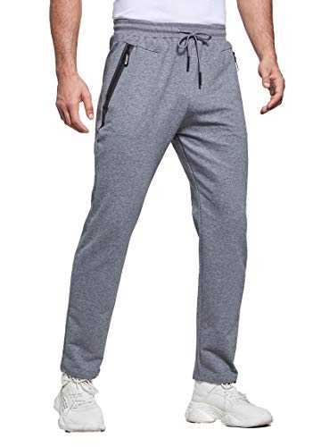 Tansozer Mens Joggers Slim Fit Jogging Bottoms Zip Pockets