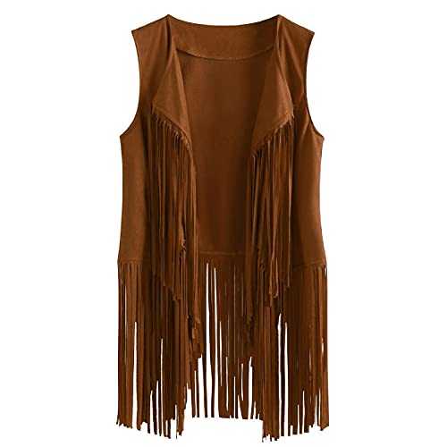 Women Coats and Jackets Sale Clearance Women's Autumn Winter Suede Ethnic Sleeveless Tassels Fringed Vest Cardigan Winter UK