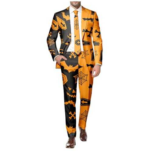 Jacket Suit for Men Sleeved Coat And Pants Two Piece Suit With Printed Buttons And Pockets For A Holiday Party Event Jogging Suits for Men Big And Tall