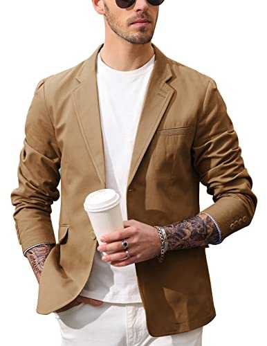 PJ Paul Jones Men's Cotton Twill Blazer Jacket Lightweight Casual Slim Fit Sport Coat
