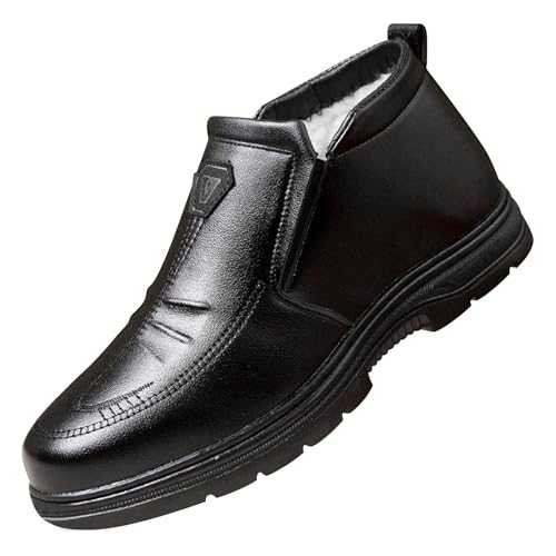 Men Warm Lined Ankle Boots Formal Shoes Men's Oxfords Formal Dress Shoes UK Mens Black Slip On Smart Shoe Clearance Brogue Dress Business Shoes Mens Leather Loafers