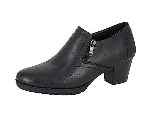Boulevard L389 Womens PU High Cut Twin Zip Court Shoe, Cuban Heel, TPR Sole