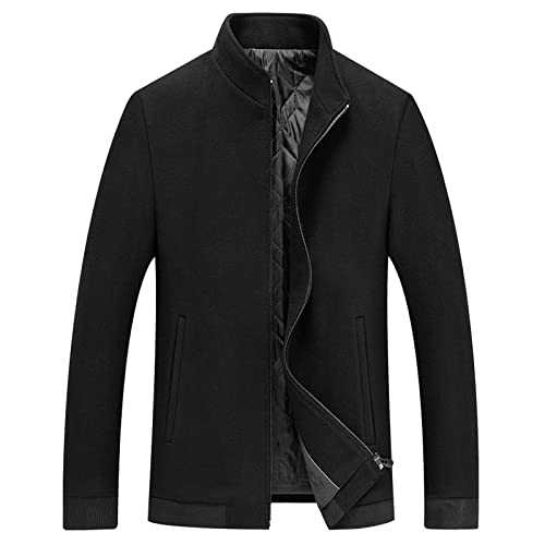 Cocila Bake Jacket and Winter Woolen Jacket Woolen Coat Short Stand Collar Jacket Casual Business Men Lightweight Waterproof Jacket Mens Smart Jacket Multi Pocket Coat Men