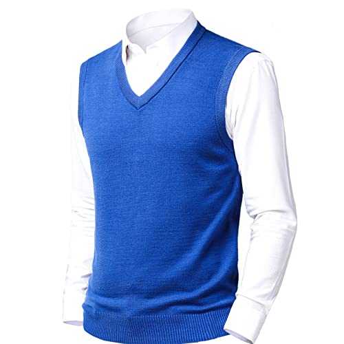 OlyljpinZ Mens Relax Fit V Neck Vest Cashmere Wool Blend Knitted Gilets Sweater Sleeveless Jumper Vest Knitwear Waistcoat