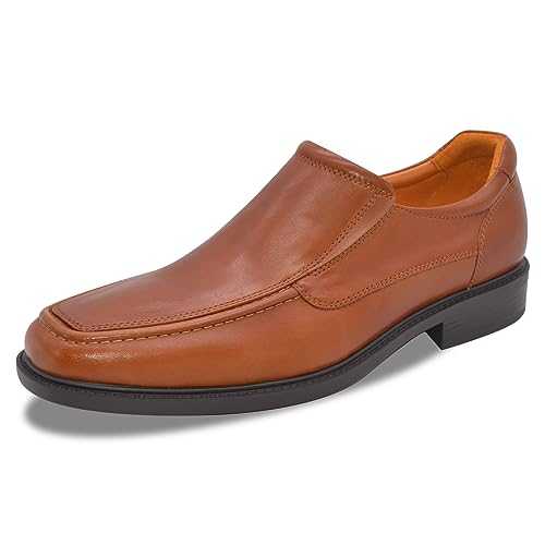 Leelaosan Mens Dress Shoes Formal Business Slip-On Classic Genuine Leather Loafers