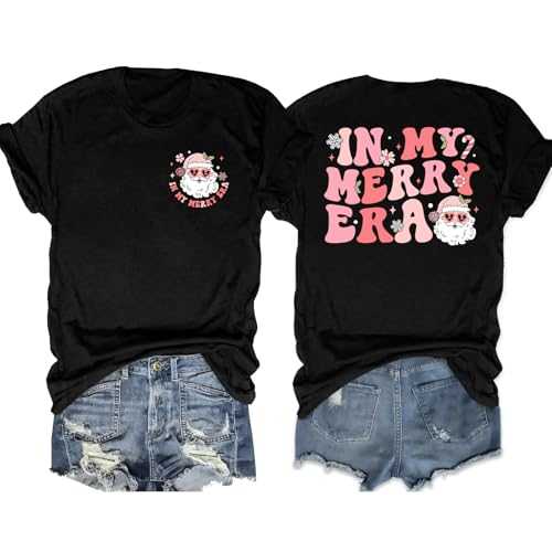 Christmas T-Shirt for Women in My Christmas Era Shirt Cute Groovy Christmas Shirts Xmas Vacation Tee