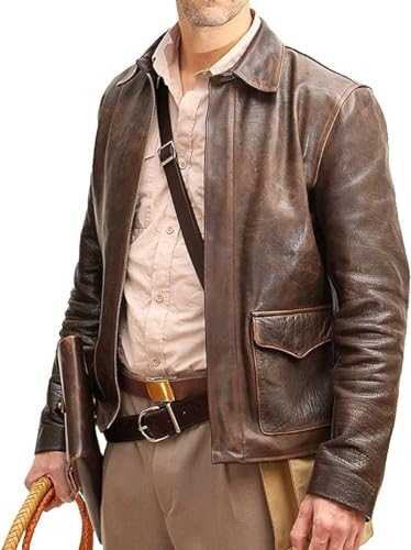 Men's Raiders of The Lost Ark Indiana Harrison Ford Jones Vintage Brown Bomber Leather Jacket-Genuine Cowhide Leather Jacket
