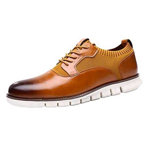 Classic Men Leather Shoes Comfortable Oxfords Business Casual Sneakers Mens Trainers Leather Sneaker Lace-Ups Running Walking Lightweight Casual Outdoor Shoes