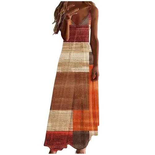 Maxi Dresses for Women UK Fashion Floral Print Sundress Elegant V Neck Prom Spaghetti Dress Casual Slim Fit Summer Beach Wear Dress Flowy Hem Long Skater Dresses for Party