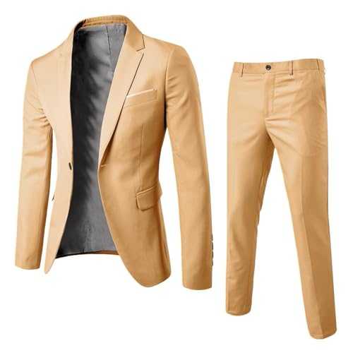 Mens Suits 2 Piece Slim Fit Wedding Dress Suit Two Buttons Business Suit Blazer Casual Jackets Trousers Business Tuxedo Suits Wedding Groomsmen Suits