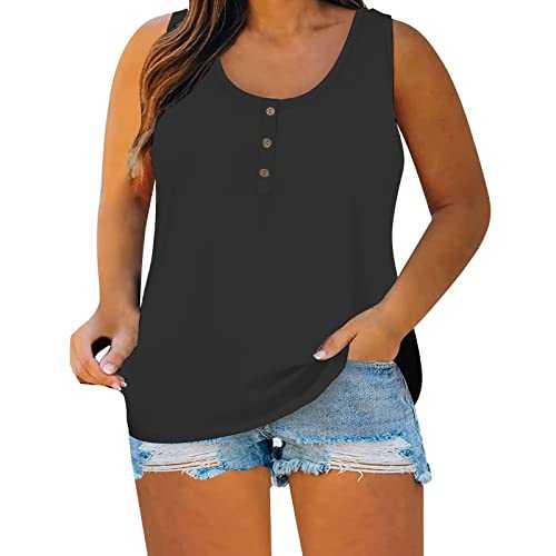 Vests For Women Uk Oversized Sports Ladies Vest Tops Solid Color Sleeveless Shirts Supersoft Front Button Tank Tops Comfortable Loose Cami Top Lightweight Longline Summer Tank Shirt For Go Out