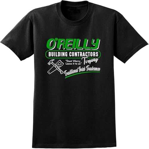 SOFTMOOD O'Reilly Builders Fawlty Towers Inspired T-Shirt - Retro British 70S Tv Black