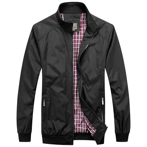 Mens Harrington Jackets Bomber jacket men Sports Smart Casual Spring jackets for Men UK Black Navy S M L XL 2XL