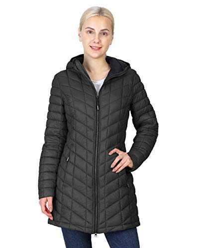 Outdoor Ventures Womens Winter Thermolite Long Puffer Coat, Ladies Lightweight Quilted Parka Windproof Waterproof Warm Insulated Jacket with Hood