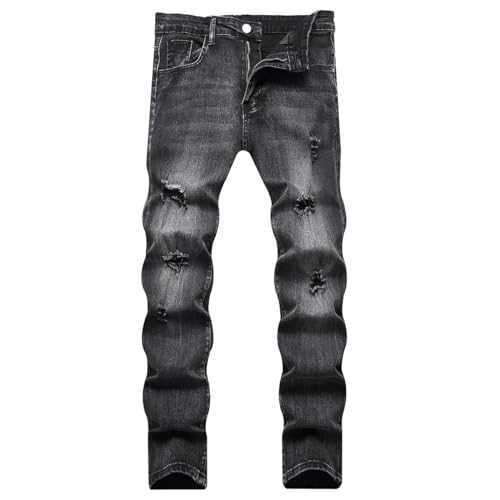 GMGIIOO Men's Slim Fit Stretch Jeans Ripped Skinny Distressed Fashion Comfort Flex Waist Pants