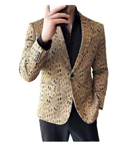 Dvbfufv Men's Plaid Suit Jacket Spring Slim Fit Business Wedding Social Dress Blazers Jackets