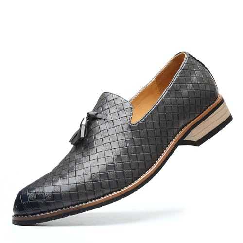 KYOESCAI Men's Tassel Loafers Formal Dress Shoes Comfy Slip-on Flats Fashion Wedding Guest Moccasin Shoes