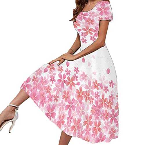 Womens Short Sleeve Summer Dresses, Loose Flowy Casual Dress Comfy Cute Comfortable Dresses
