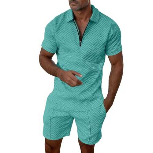 Men's Fashion Casual Short Sleeve Shorts Shirt Suit Double Breasted Suit Men Slim