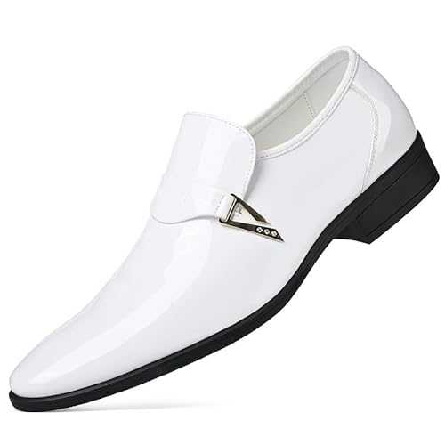 Classic Pointed-Toe Low Top Block High Heel Shoes Men's Slip-On Leather New Oxford Shoes Fashion Breathable Prom Business Wedding Dress Shoes
