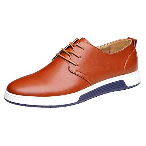 en's Casual Dress Oxfords Shoes Wear Solid Color Business Leisure Lace-ups Formal Breathable Sneakers Men's Lightweight Comfortable Loafers Walking Leather Shoes