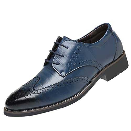 Men's Classic Oxfords Formal Dress Shoes Men's Breathable Hollow Business Casual Pointed Toe Leather Shoes Classical Men Lace-ups Loafers Fashion Uniform Office Wedding
