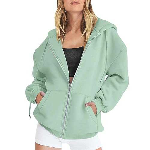 Cocila Ladies Plain Zip Up Hoodie Womens Fleece Hooded Top Long Sleeves Front Pockets Soft Stretchable Comfortable Plus Sizes Small to XXXXXL (UK 6-30)