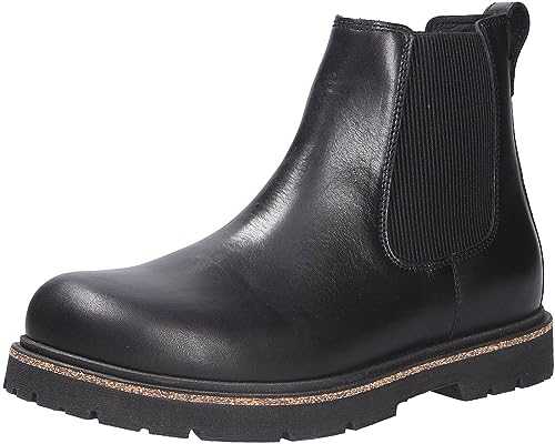 Mens Highwood Slip On Mid Leather Black Boots 5.5 UK