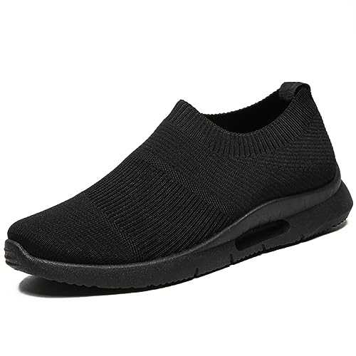 MGNLRTI Mens Trainers Running Shoes Lightweight Slip on Sneakers Gym Fashion Walking Shoes