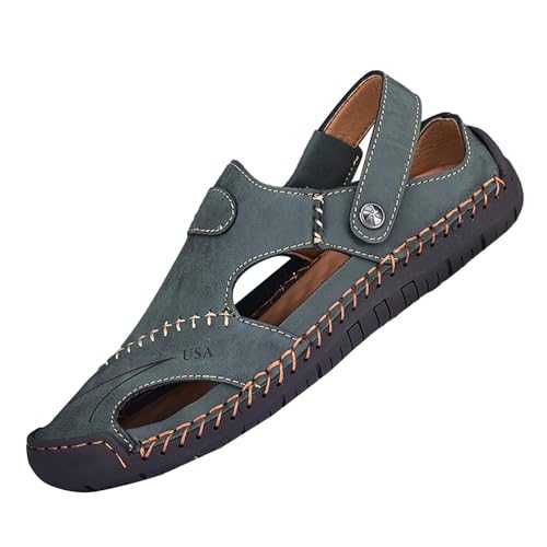 Casual Shoes for Men Color Large Size Men's Leather Shoes Top Hand Casual Men's Shoes Flat Bottom Slippers Loafers Men's Driving Shoes Comfort Oxfords Men (Green, 9.5)