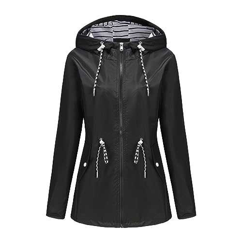 Teddy Bear Coats For Women Teddy Coats For Women Women's Raincoats Windbreaker Rain Jacket Water Proof Lightweight Outdoor Hooded Trench Coats Ladies Winter Coats With Hood Padded Jacket Womens