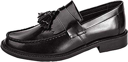 Roamers Mens Leather Mod Tassel Saddle Loafers