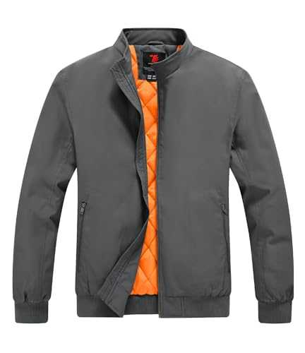 Rdruko Men's Quilted Bomber Jackets Winter Full Zip Casual Warm Windbreaker Coats