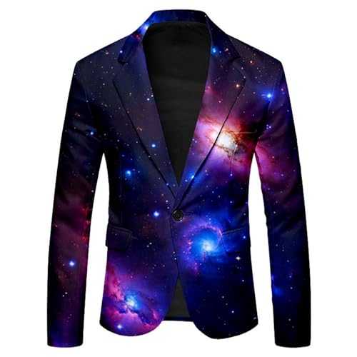 2025 Men's One Button Star Digital Printed British Fashion Slim Casual Suit Mens Regular Fit Suit
