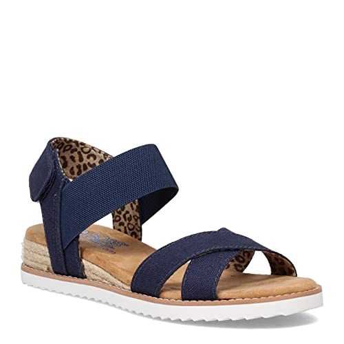 Women's Desert KISS Secret Picnic Sandal, Navy Linen, 5 UK