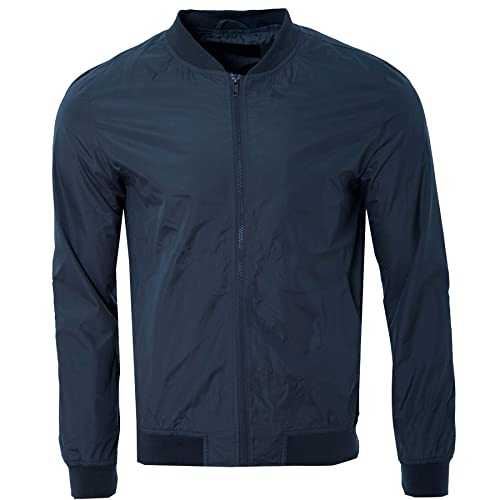 Men's 100% Polyester Long Sleeve Zip Up Bomber Jacket